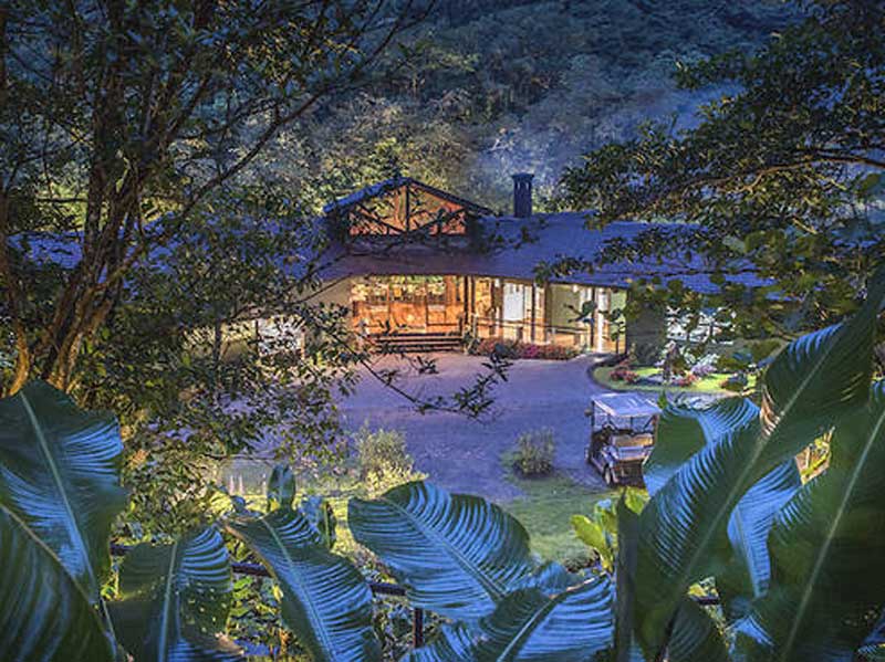 Una gran casa rodeada de frondosos árboles verdes.
