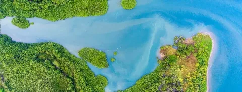 vista aérea del pacífico sur