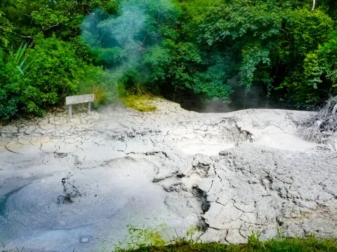 Olla de lodo hirviente en el Parque Nacional Rincón de la Vieja, Guanacaste, Costa Rica