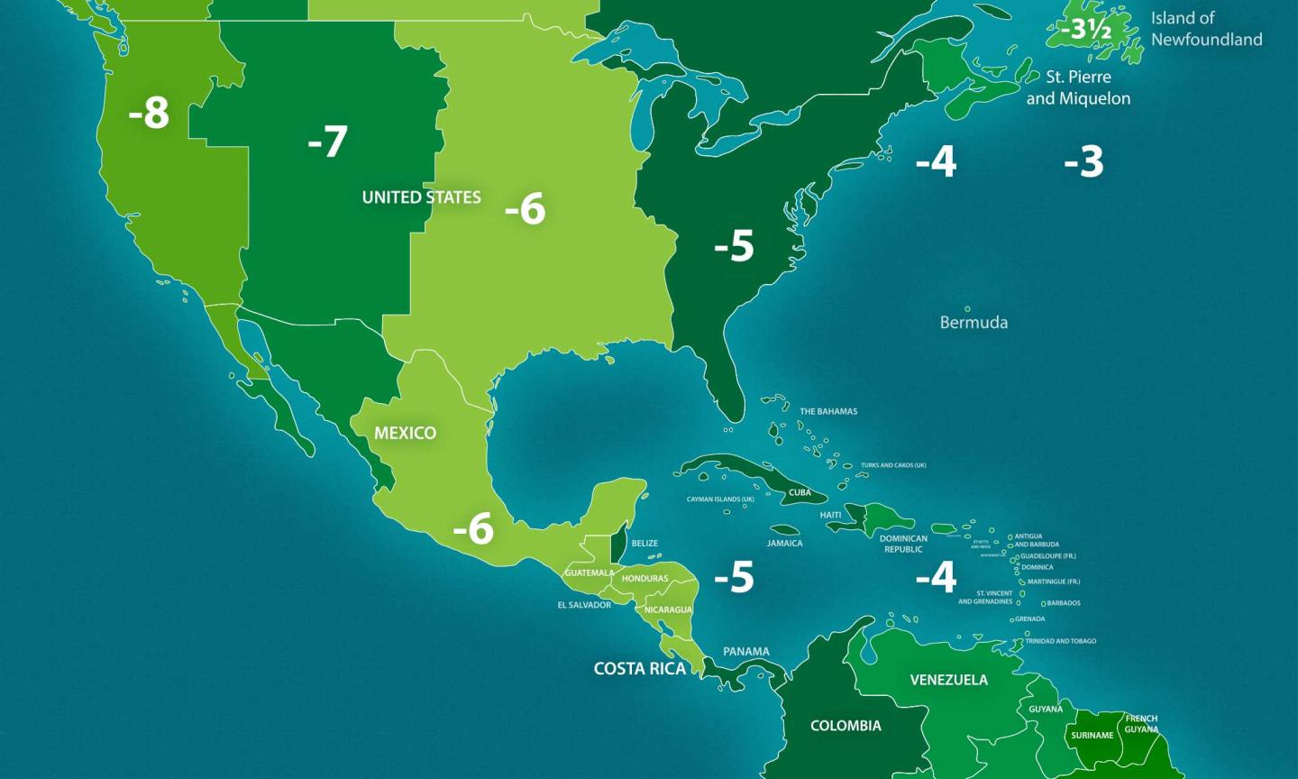 Mapa de zonas horarias